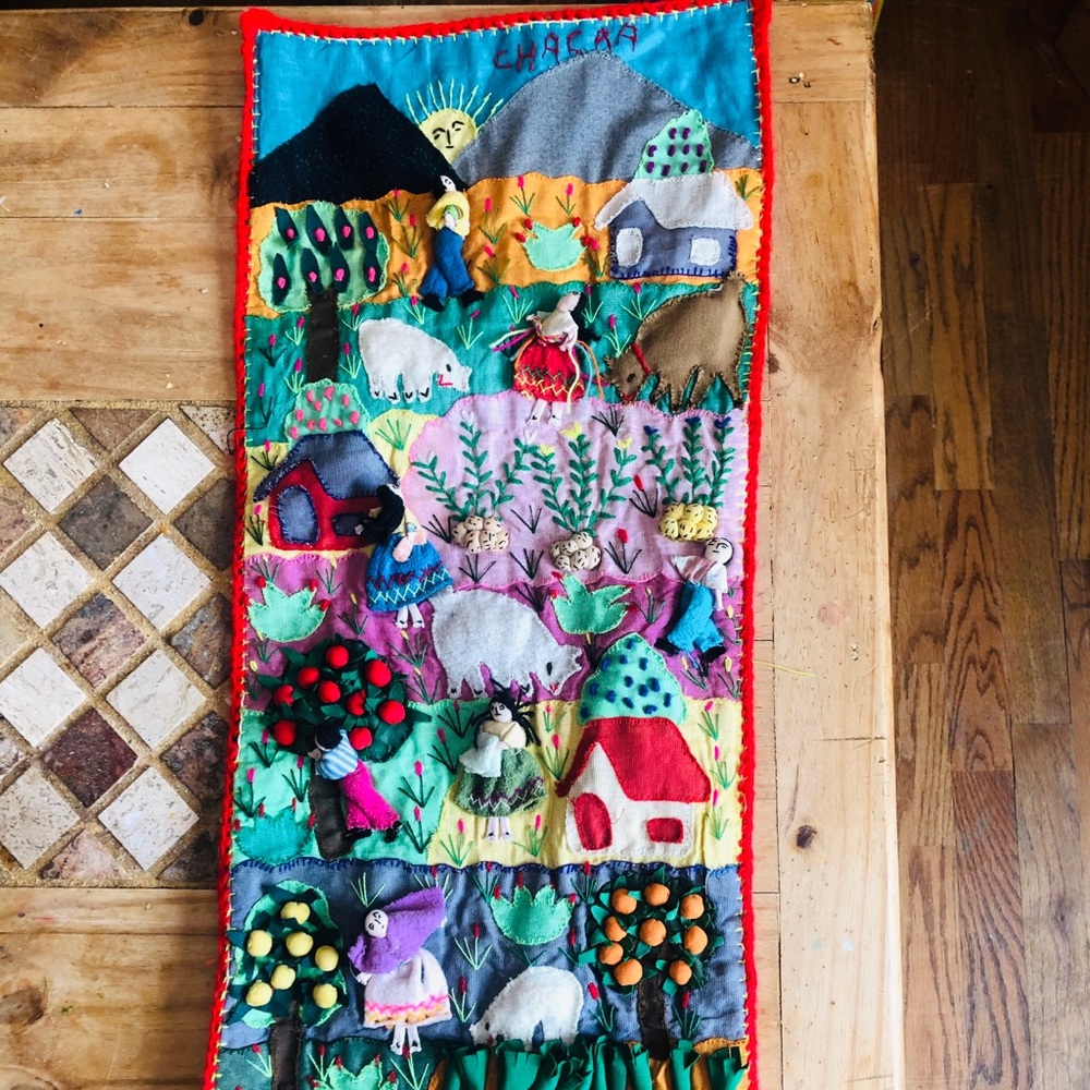 Peruvian hand stitched story quilt